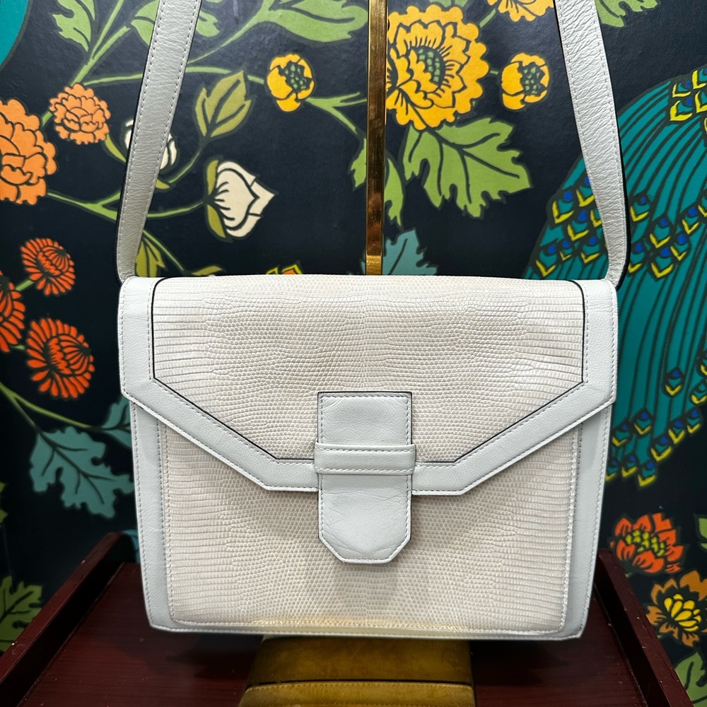 Vintage Yves Saint Laurent White Lizard Shoulder Bag | 1980s | Made in France - Picture 3 of 11